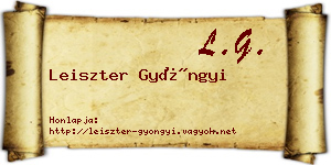 Leiszter Gyöngyi névjegykártya